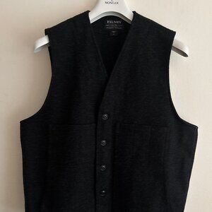 $415 Filson Charcoal Mackinaw Wool Vest Large - XL Made in USA